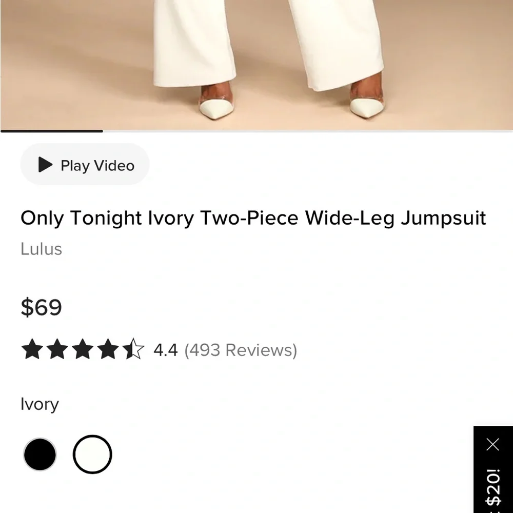 Lulu’s Only Tonight Ivory Cropped Two Piece Chic Set - Picture 12 of 12